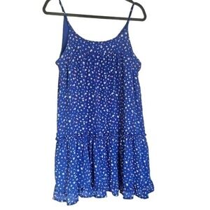 Sienna Sky mini flowy dress Size Medium Straps‎ Blue Geo Print